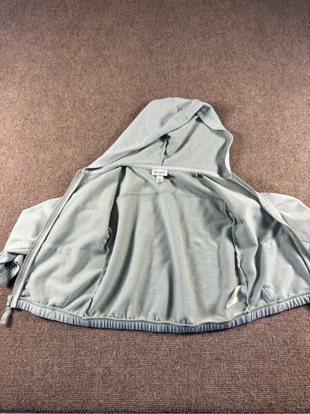 Cat & Jack Toddler Girl 5T Jacket Full Zip Hoodie Sweatshirt Green Bow Casual